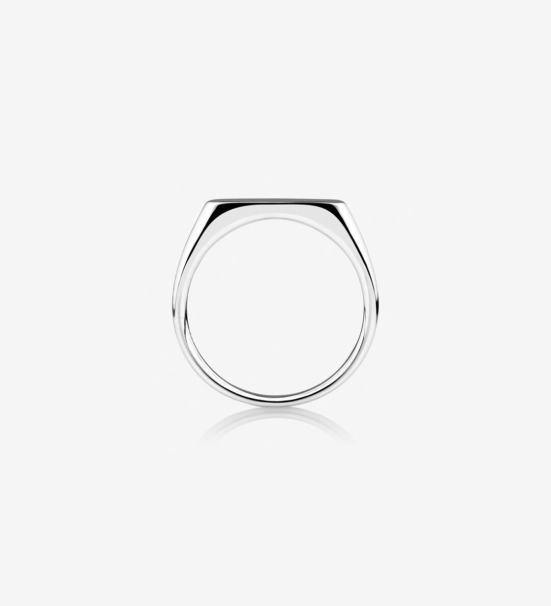 Rectangle Signet Men's Wedding Band in Solid Gold 2