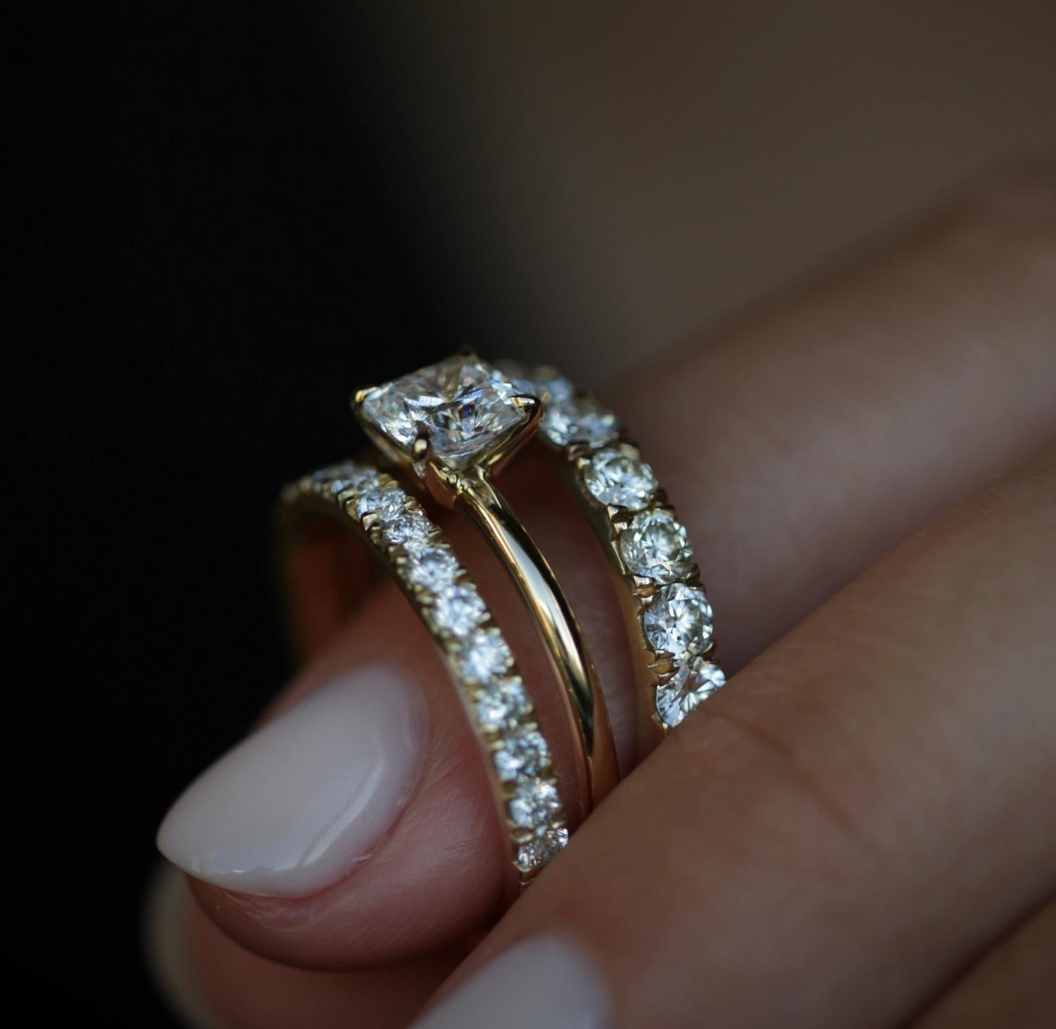 0.55 CT Round Half Eternity CVD EF/VS Diamond Wedding Band 9