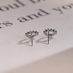 0.50 TCW Round Cut Moissanite Flower Shape Earrings in Gold 9