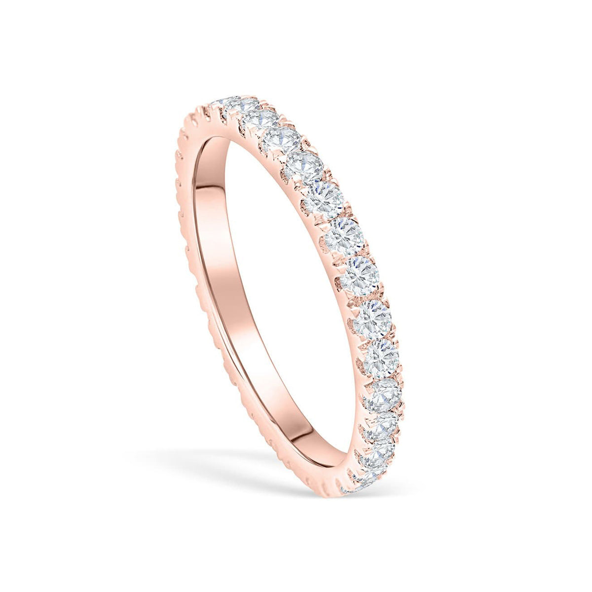 Stunning 0.3 TCW Round Moissanite Stone in Full Eternity Wedding Band 2