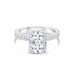 Stunning 3.0 CT Radiant Moissanite Engagement Ring in  Pave Design 1
