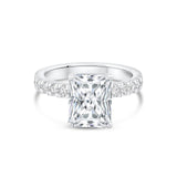 Stunning 3.0 CT Radiant Moissanite Engagement Ring in  Pave Design 1
