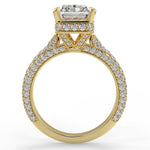Stunning 2.45 CT Radiant Moissanite Engagement Ring with Hidden Halo & Three Side Pave Design 3