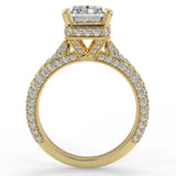 Stunning 2.45 CT Radiant Moissanite Engagement Ring with Hidden Halo & Three Side Pave Design 3