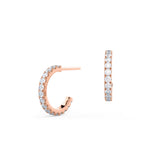 0.80 TCW Round Cut Moissanite Hoops Earrings in Gold 6