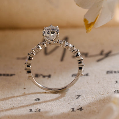 Stunning 4.0 CT Pear Moissanite Engagement Ring with Pave Design 4