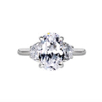 Oval Cut Three Stone Style Cubic Zirconia in 925 Sterling Silver Ring 2