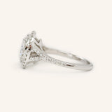 Stunning 1.0 CT Cushion Moissanite Engagement Ring with Double Halo & Pave Design 3