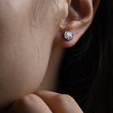0.70 TCW Round Cut Moissanite Stud Earrings in Gold 6
