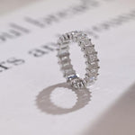 Stunning 0.5 TCW Emerald Moissanite Stones Full Eternity Wedding Band 9