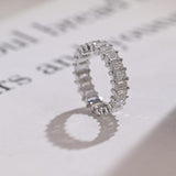 Stunning 0.5 TCW Emerald Moissanite Stones Full Eternity Wedding Band 9