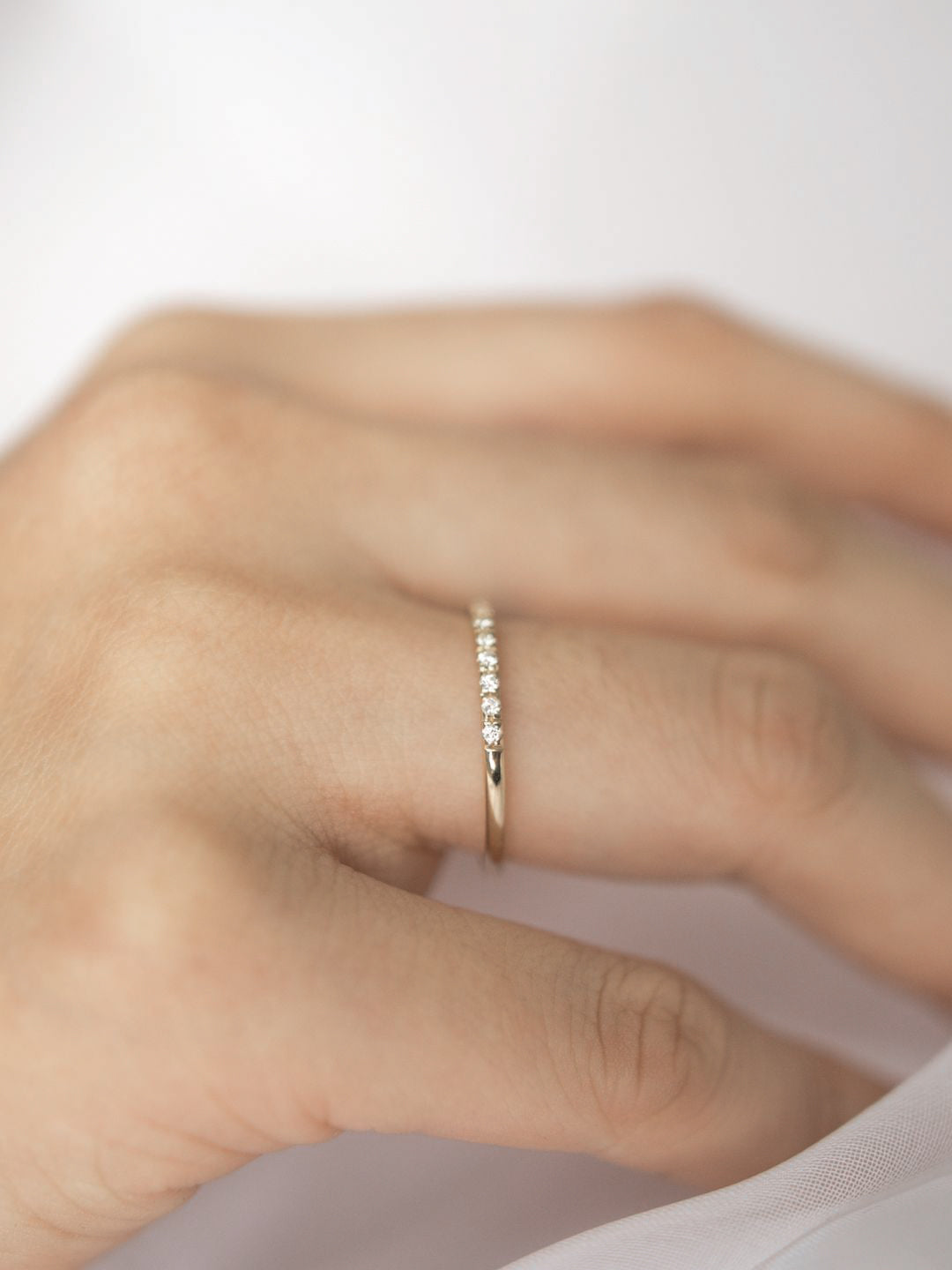 Stunning 0.3 TCW Round Moissanite Stones Full Eternity Wedding Band 5