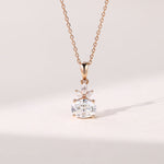 2.10 CT East West Oval Moissanite Diamond Cluster Pendant Necklace in Solid Gold 1