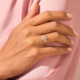 Stunning 1.50 CT Oval Moissanite Engagement Ring with Cluster Design 8
