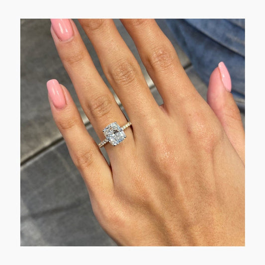 Stunning 4.0 CT Cushion Moissanite Engagement Ring with Pave Design 1