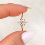 Stunning 1.27 CT Hexagon Moissanite Engagement Ring with Three Stone Design 8