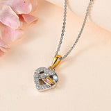 Round Cut Cubic Zirconia in 925 Sterling Silver Necklace 3