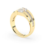 Stunning 2.0 CT Radiant Moissanite Men's Wedding Band with Channel Pave Design 6