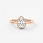Pear Milgrain Bezel Lab Grown Diamond Engagement Ring