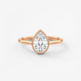 Pear Milgrain Bezel Lab Grown Diamond Engagement Ring