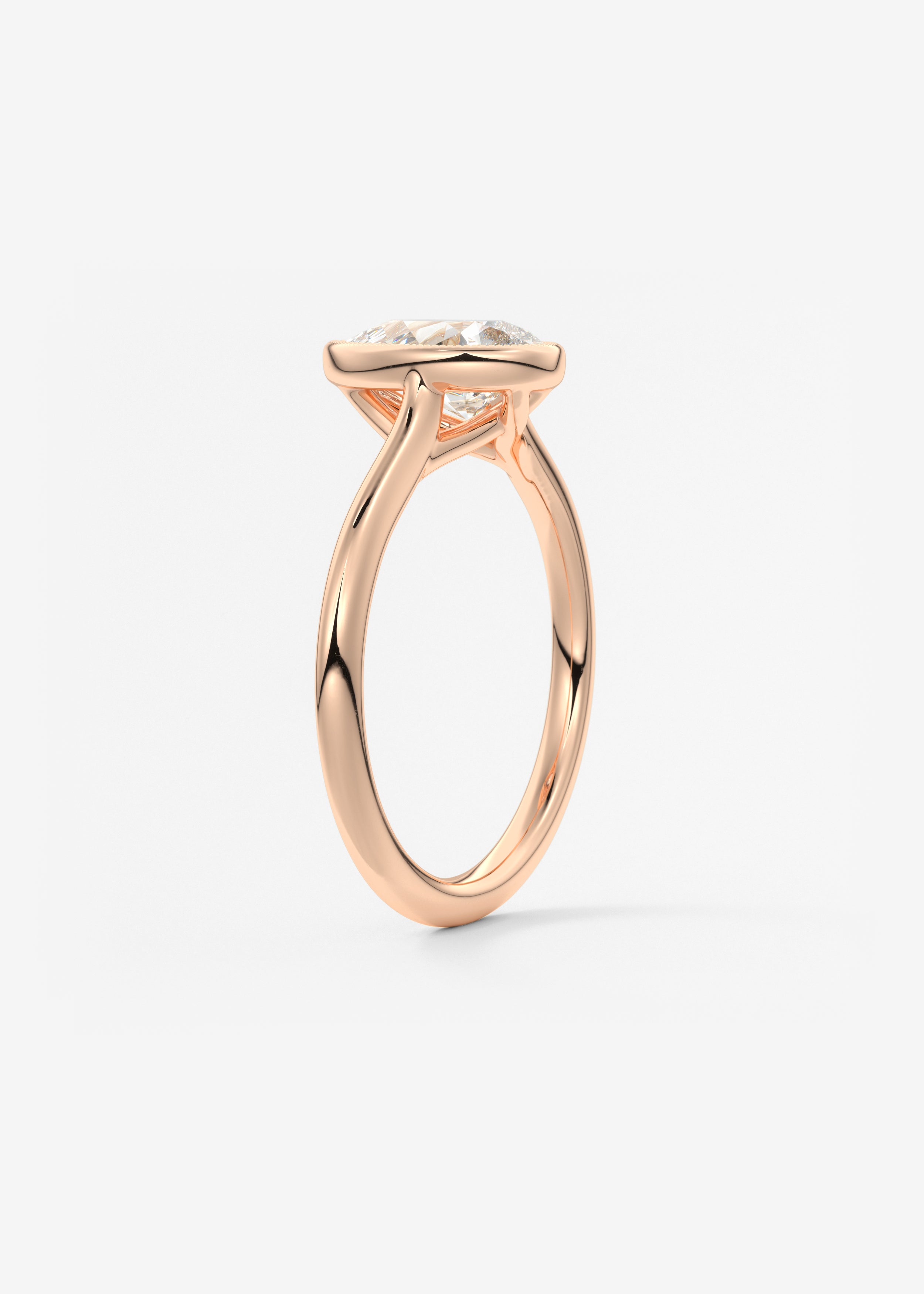 Pear Milgrain Bezel Lab Grown Diamond Engagement Ring