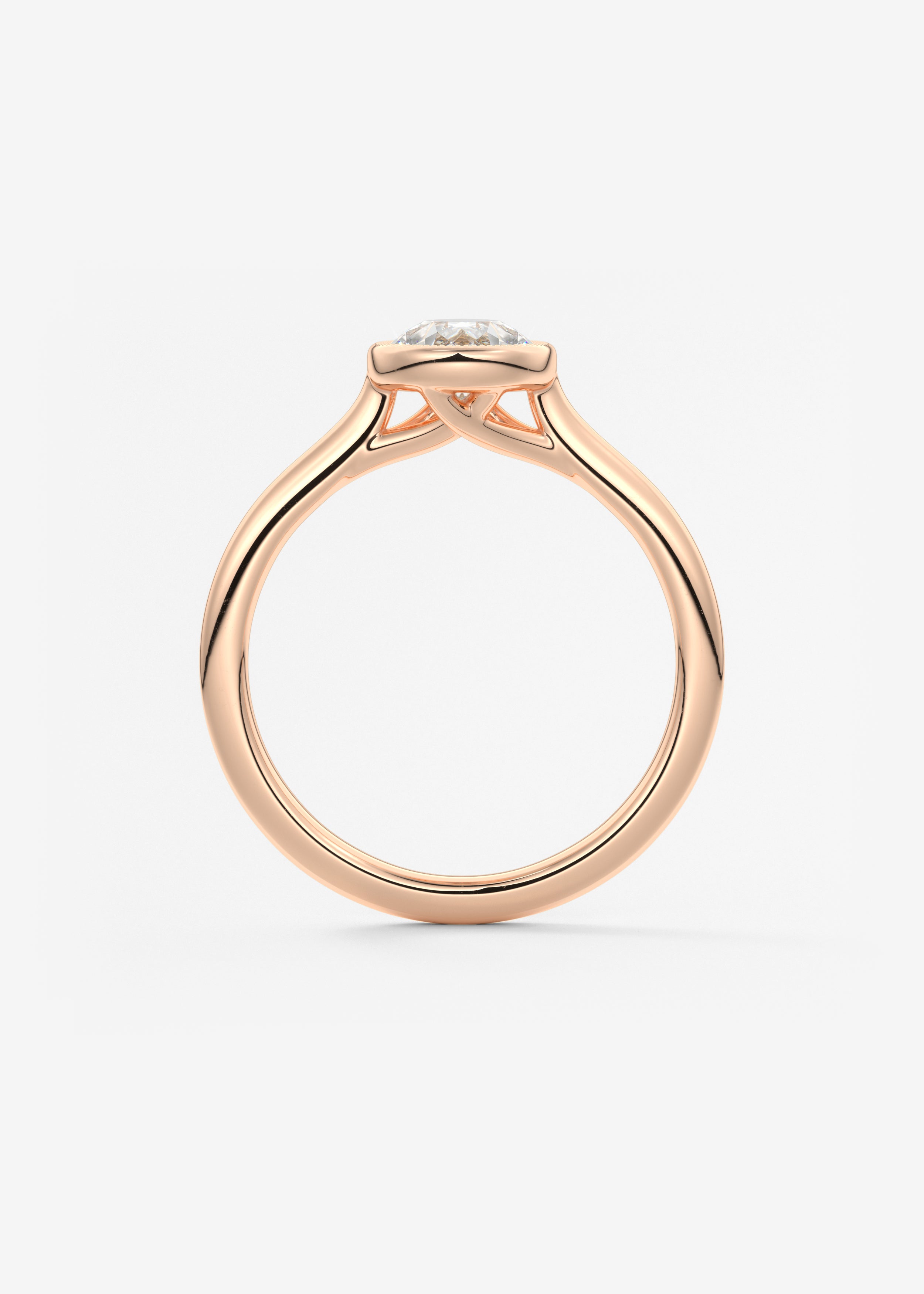 Pear Milgrain Bezel Lab Grown Diamond Engagement Ring