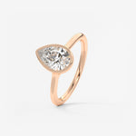 Pear Milgrain Bezel Lab Grown Diamond Engagement Ring