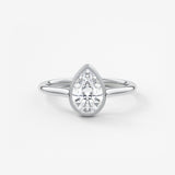 Pear Milgrain Bezel Lab Grown Diamond Engagement Ring