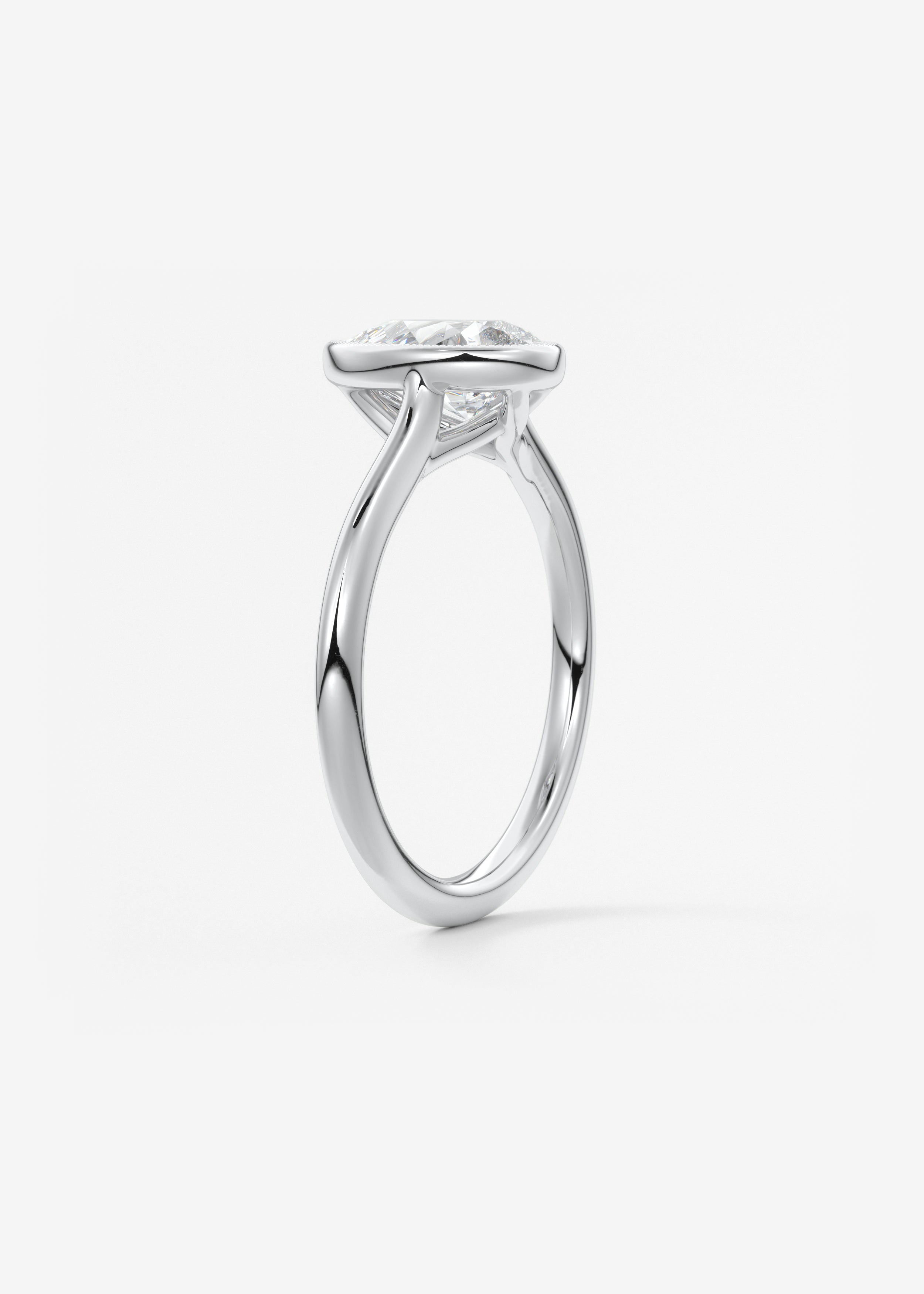 Pear Milgrain Bezel Lab Grown Diamond Engagement Ring
