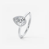 Pear Milgrain Bezel Lab Grown Diamond Engagement Ring