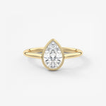 Pear Milgrain Bezel Lab Grown Diamond Engagement Ring