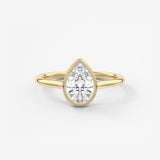 Pear Milgrain Bezel Lab Grown Diamond Engagement Ring