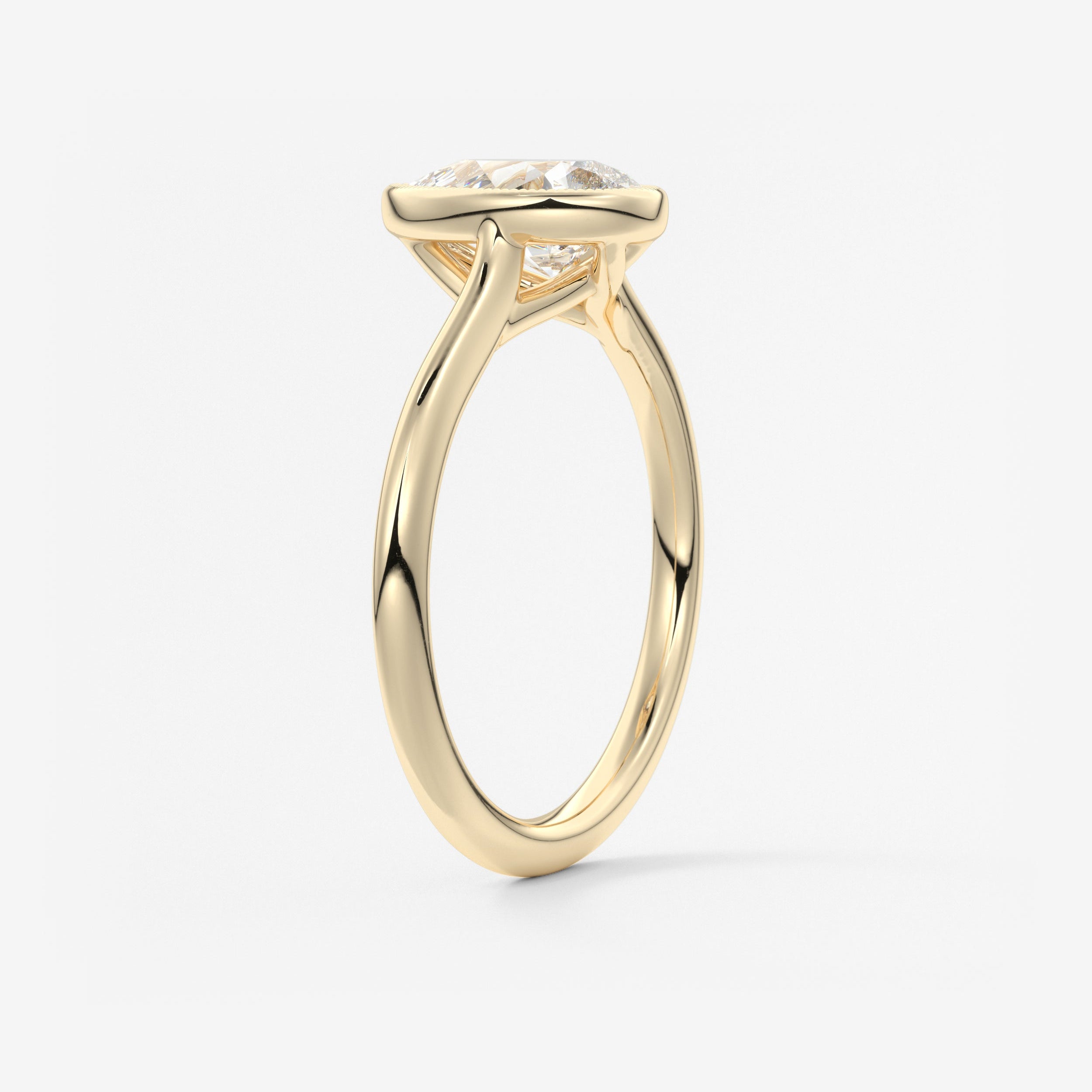 Pear Milgrain Bezel Lab Grown Diamond Engagement Ring