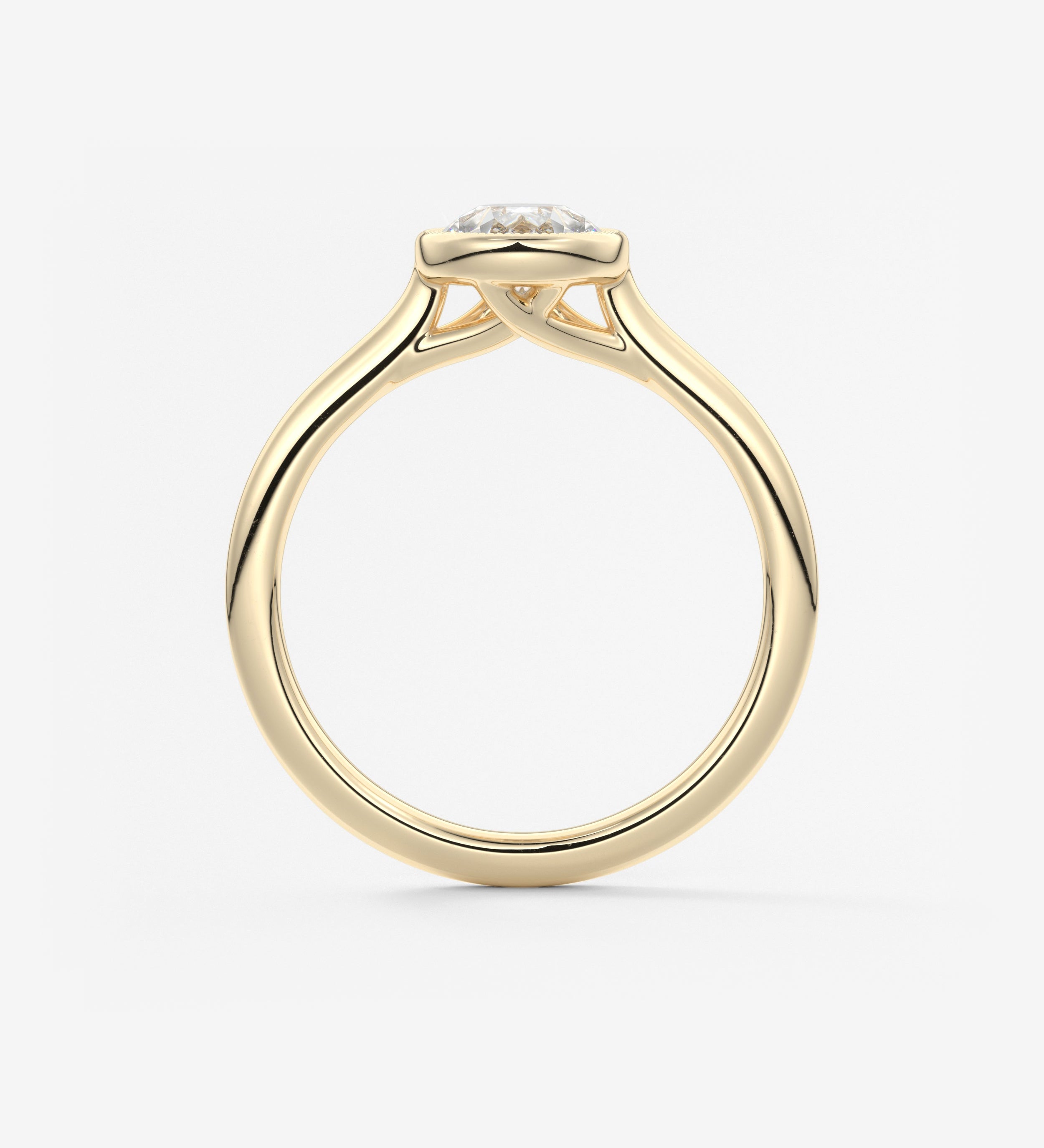 Pear Milgrain Bezel Lab Grown Diamond Engagement Ring