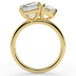 Stunning 3.88 TCW Emerald & Pear Moissanite Engagement Ring with Two Stone Design 3