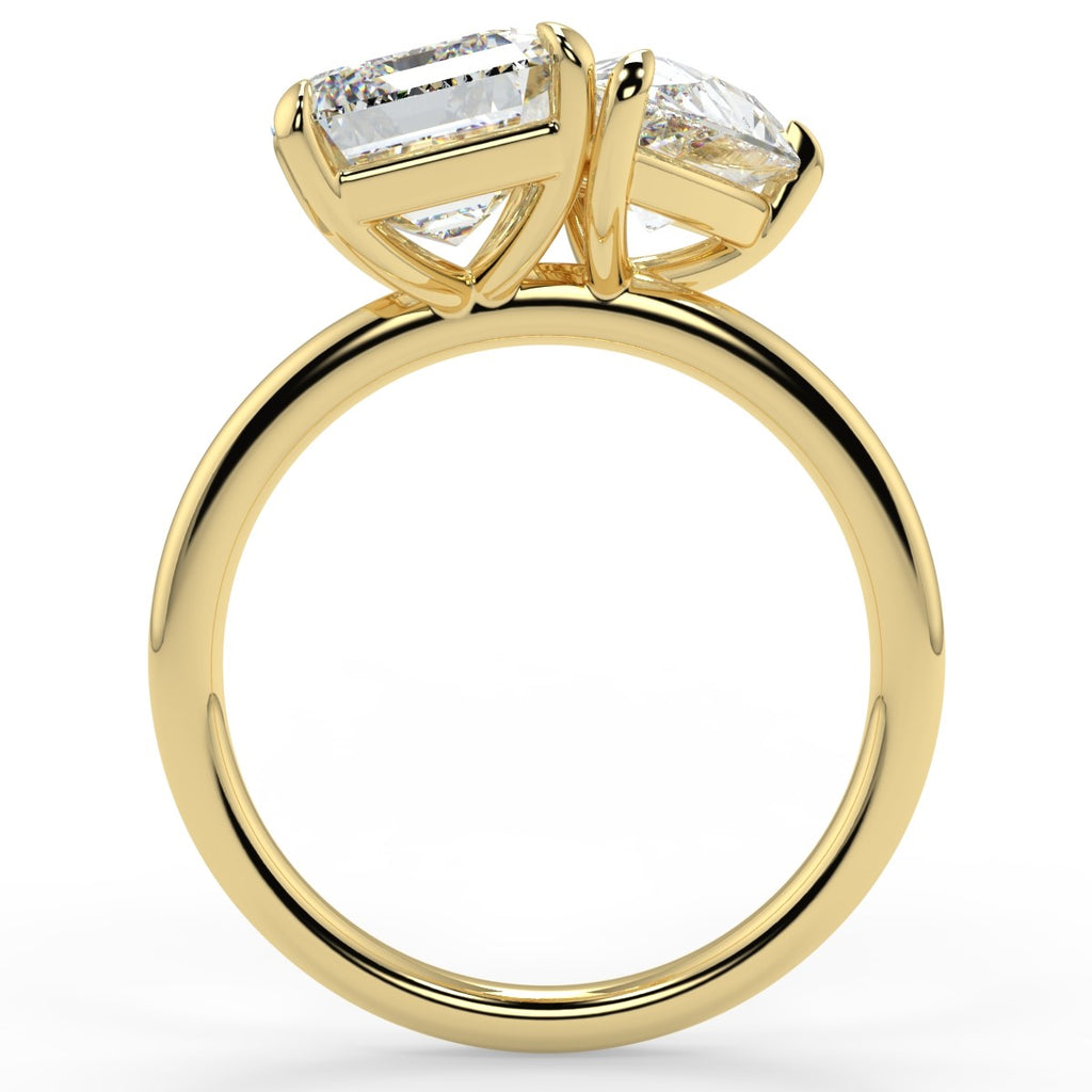 Stunning 3.88 TCW Emerald & Pear Moissanite Engagement Ring with Two Stone Design 3