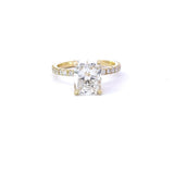 Stunning 3.0 CT Cushion Moissanite Engagement Ring with Hidden Halo & Pave Design 7