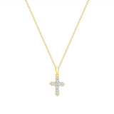 0.50 TCW Round Cut Moissanite Diamond Cross Pendant Necklace in Solid Gold 6