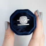 Stunning 1.0 CT Cushion Moissanite Engagement Ring with Double Halo and Pave Design 7