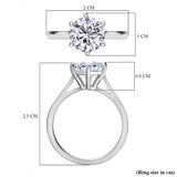 Round Cut Solitaire Style Cubic Zirconia in 925 Sterling Silver Ring 6