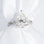 Stunning 3.0 CT Pear Cut Moissanite Engagement Ring with Pave Design 8