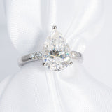 Stunning 3.0 CT Pear Cut Moissanite Engagement Ring with Pave Design 8