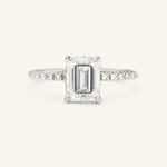 Stunning 2 CT Emerald Moissanite Engagement Ring with Hidden Halo Design 2