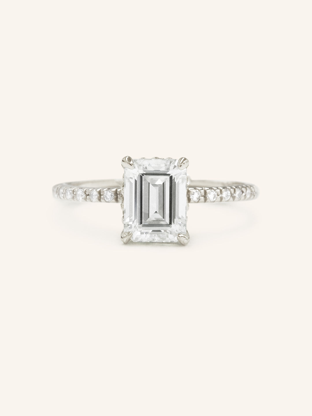 Stunning 2 CT Emerald Moissanite Engagement Ring with Hidden Halo Design 2