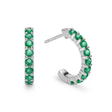 0.54 TCW Round Emerald Lab Made Diamond-May Birthstone Hoop Earrings 5