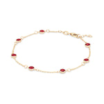 1.75 TCW Round Garnet Lab Made Diamond- January Birthstone Bracelet 4