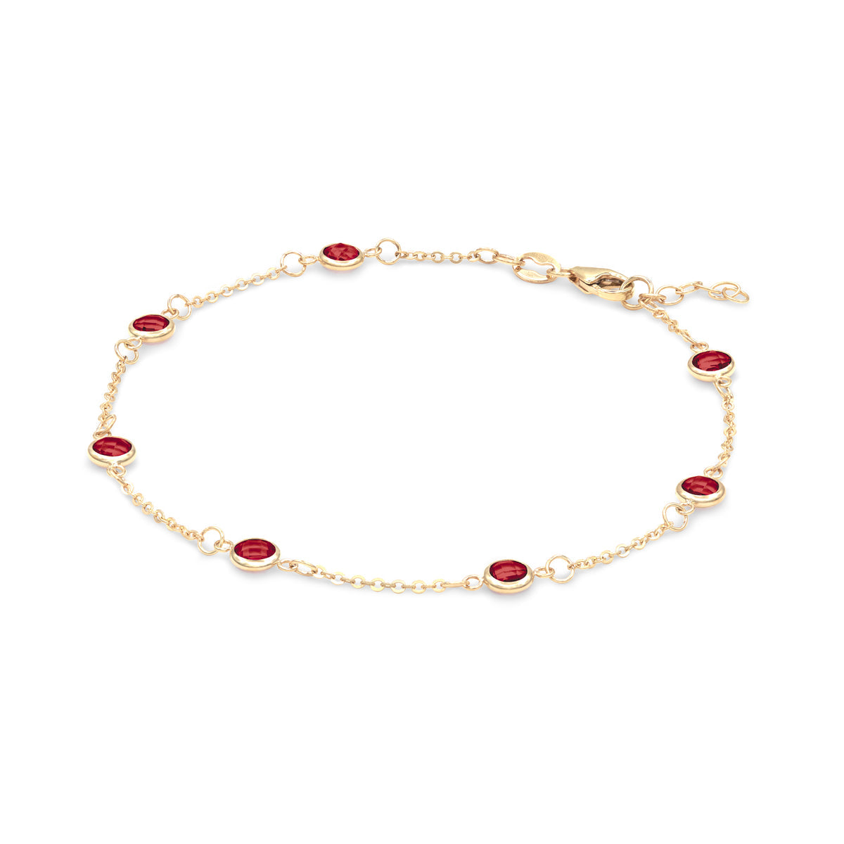 1.75 TCW Round Garnet Lab Made Diamond- January Birthstone Bracelet 4