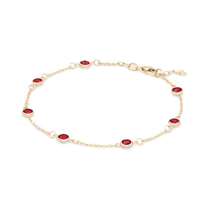 1.75 TCW Round Garnet Lab Made Diamond- January Birthstone Bracelet 4