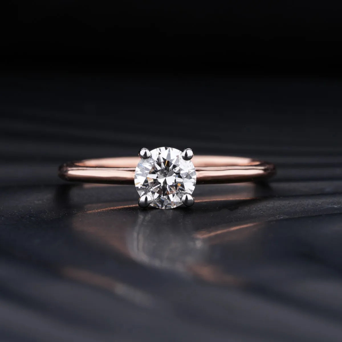 Stunning 0.50 CT Round Moissanite Engagement Ring with Solitaire Design 1