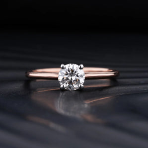 Stunning 0.50 CT Round Moissanite Engagement Ring with Solitaire Design